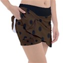 Large Black Polka Dots On Brunette Brown - Tennis Skorts View3