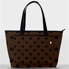 Large Black Polka Dots On Brunette Brown - Back Pocket Shoulder Bag  by FashionLane