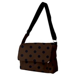 Large Black Polka Dots On Brunette Brown - Full Print Messenger Bag (m) by FashionLane