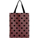 Large Black Polka Dots On Burnished Brown - Zipper Classic Tote Bag View1