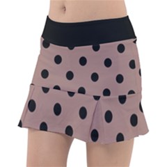 Large Black Polka Dots On Burnished Brown - Tennis Skorts by FashionLane