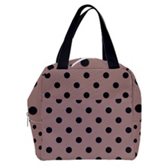 Large Black Polka Dots On Burnished Brown - Boxy Hand Bag by FashionLane