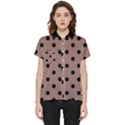 Large Black Polka Dots On Burnished Brown - Short Sleeve Pocket Shirt View1