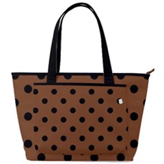 Large Black Polka Dots On Caramel Cafe Brown - Back Pocket Shoulder Bag  by FashionLane