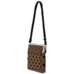 Large Black Polka Dots On Coyote Brown - Multi Function Travel Bag by FashionLane