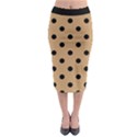 Large Black Polka Dots On Pale Brown - Midi Pencil Skirt View1