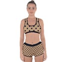 Large Black Polka Dots On Pale Brown - Racerback Boyleg Bikini Set View1