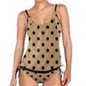 Large Black Polka Dots On Pale Brown - Tankini Set View1