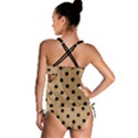 Large Black Polka Dots On Pale Brown - Tankini Set View2