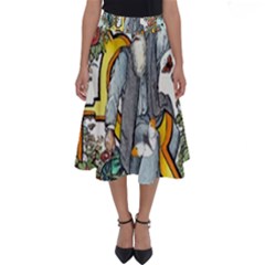 The Illustrated Alphabet - N - By Larenard Perfect Length Midi Skirt by LaRenard