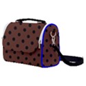 Large Black Polka Dots On Emperador Brown - Satchel Shoulder Bag View1