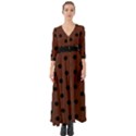 Large Black Polka Dots On Emperador Brown - Button Up Boho Maxi Dress View1