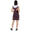 Large Black Polka Dots On Emperador Brown - Racer Back Hoodie Dress View2