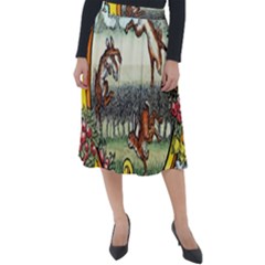 The Illustrated Alphabet - Q - By Larenard Classic Velour Midi Skirt  by LaRenard