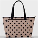 Large Black Polka Dots On Toasted Almond Brown - Back Pocket Shoulder Bag  View1