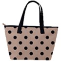 Large Black Polka Dots On Toasted Almond Brown - Back Pocket Shoulder Bag  View2