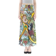 The Illustrated Alphabet - X - By Larenard Full Length Maxi Skirt by LaRenard