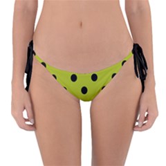 Large Black Polka Dots On Acid Green - Reversible Bikini Bottom by FashionLane