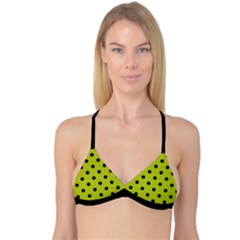 Large Black Polka Dots On Acid Green - Reversible Tri Bikini Top by FashionLane