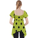 Large Black Polka Dots On Acid Green - Lace Front Dolly Top View2