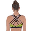 Large Black Polka Dots On Acid Green - Cross String Back Sports Bra View2