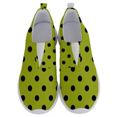 Large Black Polka Dots On Acid Green - No Lace Lightweight Shoes by FashionLane