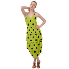 Large Black Polka Dots On Acid Green - Layered Bottom Dress by FashionLane