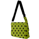 Large Black Polka Dots On Acid Green - Full Print Messenger Bag (L) View2