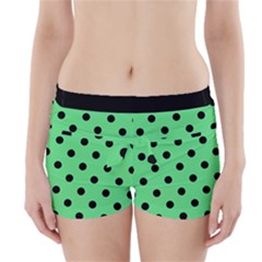 Large Black Polka Dots On Algae Green - Boyleg Bikini Wrap Bottoms by FashionLane