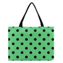 Large Black Polka Dots On Algae Green - Medium Tote Bag View1