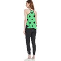 Large Black Polka Dots On Algae Green - Flowy Camisole Tank Top View2