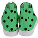 Large Black Polka Dots On Algae Green - Women s Mid-Top Canvas Sneakers View4