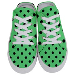 Large Black Polka Dots On Algae Green - Half Slippers by FashionLane