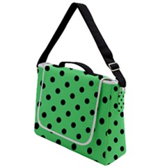 Large Black Polka Dots On Algae Green - Box Up Messenger Bag by FashionLane