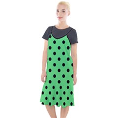 Large Black Polka Dots On Algae Green - Camis Fishtail Dress by FashionLane