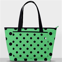 Large Black Polka Dots On Algae Green - Back Pocket Shoulder Bag  by FashionLane