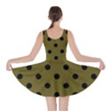 Large Black Polka Dots On Antique Bronze - Skater Dress View2