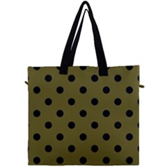 Large Black Polka Dots On Antique Bronze - Canvas Travel Bag by FashionLane