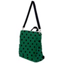 Large Black Polka Dots On Cadmium Green - Crossbody Backpack View1