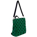 Large Black Polka Dots On Cadmium Green - Crossbody Backpack View2