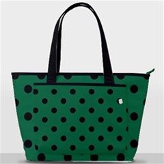 Large Black Polka Dots On Cadmium Green - Back Pocket Shoulder Bag  by FashionLane