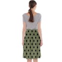 Large Black Polka Dots On Calliste Green - Midi Beach Skirt View2