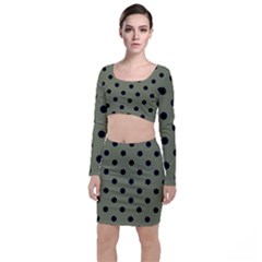 Large Black Polka Dots On Calliste Green - Top And Skirt Sets by FashionLane