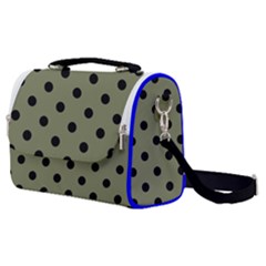 Large Black Polka Dots On Calliste Green - Satchel Shoulder Bag by FashionLane