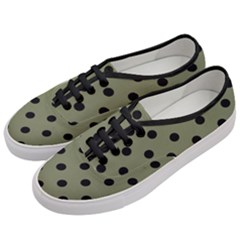 Large Black Polka Dots On Calliste Green - Women s Classic Low Top Sneakers by FashionLane