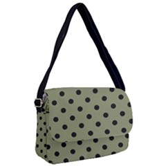 Large Black Polka Dots On Calliste Green - Courier Bag by FashionLane