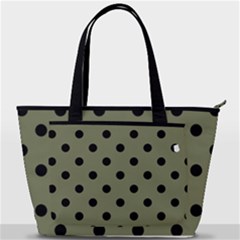 Large Black Polka Dots On Calliste Green - Back Pocket Shoulder Bag  by FashionLane