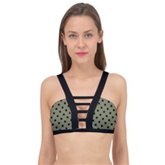 Large Black Polka Dots On Calliste Green - Cage Up Bikini Top by FashionLane