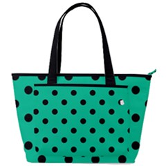 Large Black Polka Dots On Caribbean Green - Back Pocket Shoulder Bag  by FashionLane