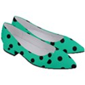 Large Black Polka Dots On Caribbean Green - Women s Block Heels  View3